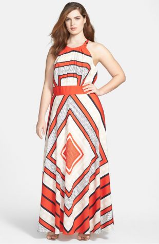 Scarf Print Woven Maxi Dress (Plus Size)
