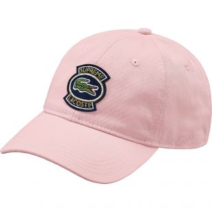 Supreme LACOSTE Twill 6 Panel Pink