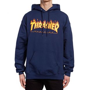 Thrasher Flame Hoodie - Navy - LG