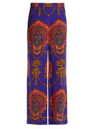 Treasure print wide leg silk trousers | Gucci | MATCHESFASHION.COM UK