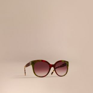 Buckle Detail Cat eye Frame Sunglasses in Cardinal Red   Women | Burberry United States