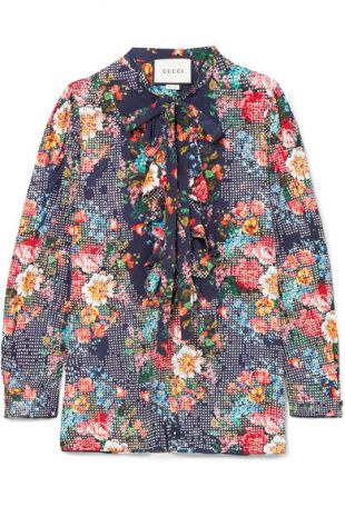 Gucci - Gucci Josephine embellished floral print silk