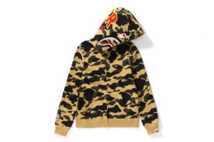 Bape 1st Camo Shark Full Zip Hoodie (Ladies) Yellow Camo