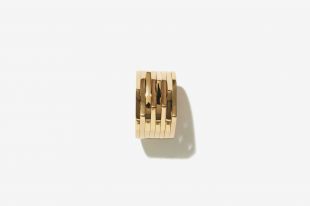 Antifer ring 8 rows pink gold plain