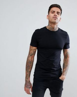 ASOS DESIGN   T shirt moulant ras de cou   Noir at asos.com