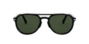 PO3235S Aviator Sunglasses, Black/Green, 55 mm