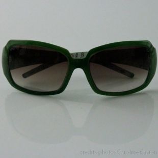 Fendi lunettes de soleil rectangulaires verres dégradé marron monture acétate vert   