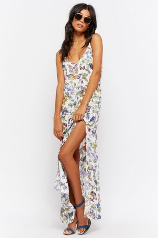 Butterfly Print Maxi Dress