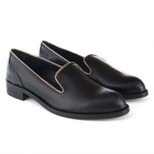 jules&jenn - Slippers cuir noir | JULES & JENN