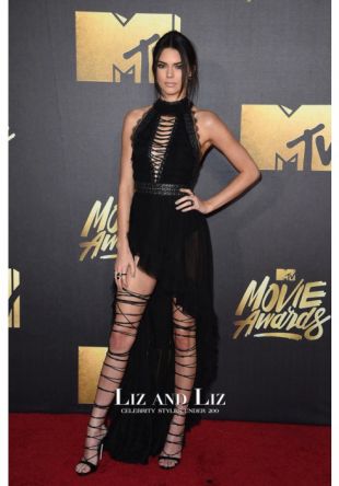 Kendall Jenner Black High-low Dress MTV Movie Awards 2016 Red Carpet