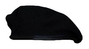 VERITABLE BERET OFFICIEL NOIR COMMANDOS FRANCAIS PURE LAINE CUIR FABRICATION FRANCAISE LE CENTURION ARMEE MILITAIRE AIRSOFT TAILLE 56