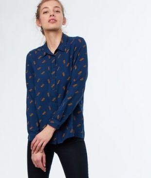 Chemise bleue imprimée  ETAM