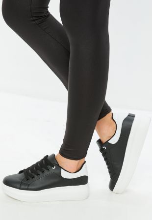Missguided - Baskets à plateformes plates noires