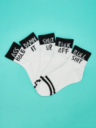 Chaussettes imprimé slogan - Shein