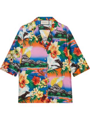 Chemise En Soie à Imprimé Hawaïen