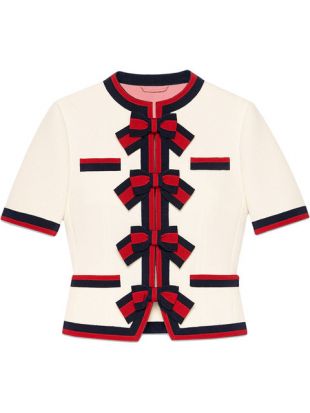 Veste En Laine Avec Nœuds Bande Web
