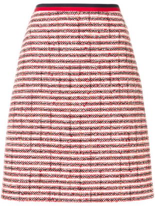Jupe Courte En Tweed à Rayures