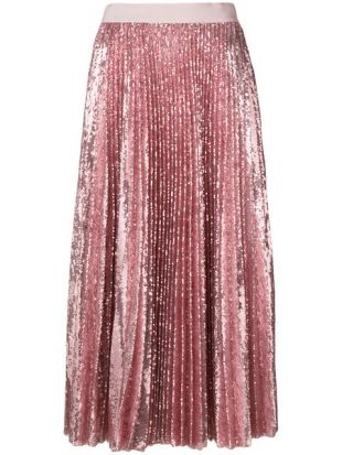Jupe Mi longue Brodée De Sequins