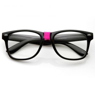 Retro Geek Nerd couleur ruban Steve Urkel Horn Rimmed lunettes de lentille claire