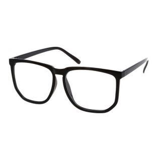 1PCS Forme Surdimensionne Retro Plastique coquille Unisex Nerd Geek lentilles transparentes Lunettes ordinaires