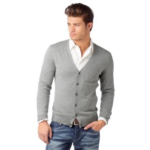 Gilet col V manches longues boutonné coton homme John Devin