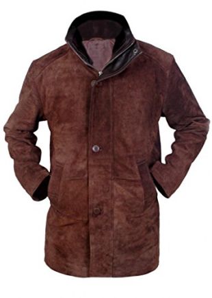 Flesh & Hide F&H Men's Sheriff Walt Longmire Robert Taylor Genuine Leather Coat XL Brown