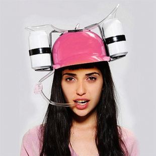 Beer Soda Drinks Guzzler Helmet & Drinking Hat Straw Hat Black   Party Hat SY  | eBay