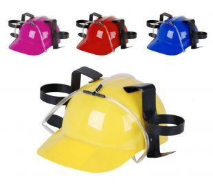 DRINKING HAT HELMET EASY DRINK HOLDER STRAW SODA PARTY NOVELTY VIBRANT COLOURS  | eBay