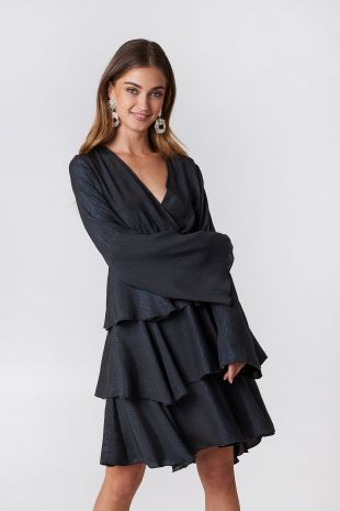 Triple Layer Flounce Glitter Dress