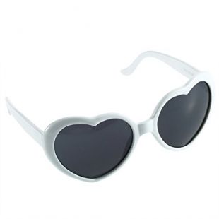 Manyo Lunettes de Soleil Retro 10 Couleur Hommes Femmes Nouvelle Mode Lolita Vintage Lunettes de Soleil en Forme de Coeur (Blanc)