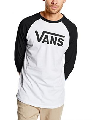 Vans Herren Classic Raglan T-Shirt, Mehrfarbig (WHITE-BLACK YB2), Large