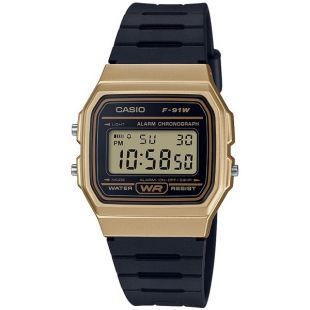 Montre CASIO CASIO en Résine Noir   Montre Femme,Homme avec CLEOR   F 91WM 9AEF