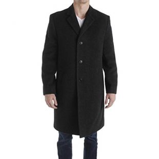 Portfolio Men's Wool Blend Mid-Length Top Coat Gray Size