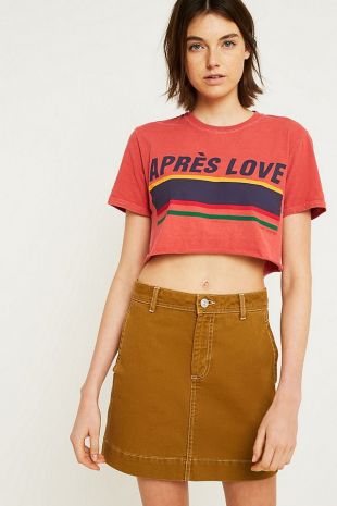 UO - T-shirt Après Love court rouge