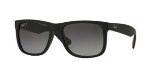 RB Justin Sunglasses (55 mm Matte Black Frame Polarized Black Lens, 55 mm Matte Black Frame Polarized Black Lens)