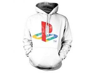 PLAYSTATION - Sweat Distressed Logo Hoodie WHITE (XXL) : TShirt , ML