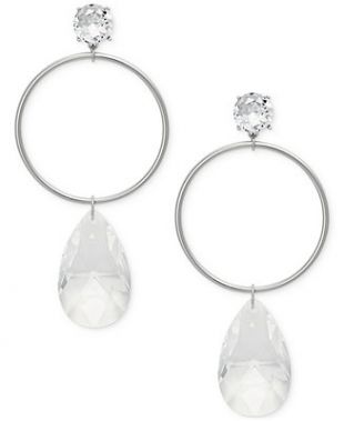Michael Kors Silver-Tone Cubic Zirconia Drop Earrings