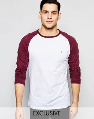 Farah - T-shirt cintré manches raglan longues en exclusivité