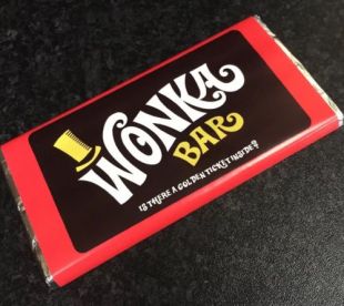 Willy Wonka Chocolate Bar With Golden Ticket Inside