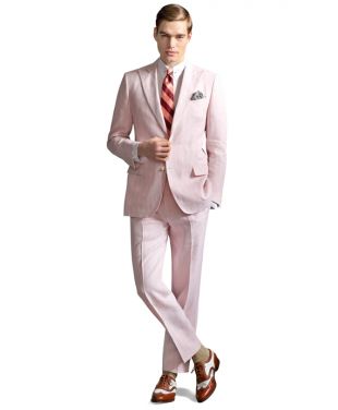 The Great Gatsby Collection Pink Stripe Linen Trousers