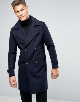 Manteau en laine bleu marine de Norbert Dragonneau