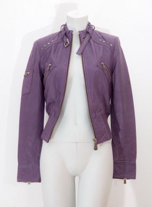 Rock & Republic Soft Leather Biker Style Purple Jacket
