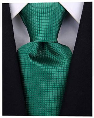 Micro Dot Solid Color Ties for Men - Woven Necktie - Green