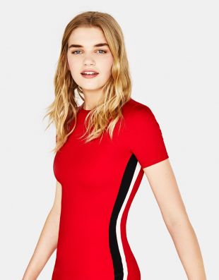 Robe midi avec bandes latérales