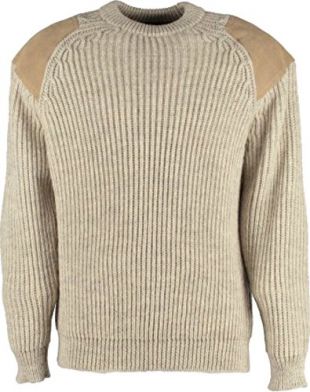 Chatsworth Classic Outdoor Sweater with Suede Patches (XS, Light Grey Welsh)