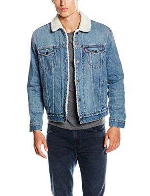 Levi's TYPE 3 SHERPA TRUCKER, Blouson Homme, Bleu (Q4330 BUCKMAN), XX-Large