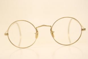 Antique Round Shuron Eyeglasses 40mm Gold Tone Vintage Frames | eBay