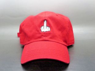 Men's Decky Middle Finger Logo Red Adjustable Strapback Dad Cap Hat  | eBay