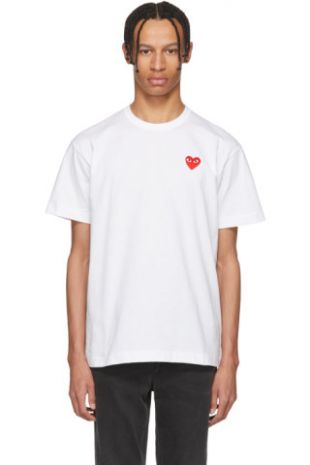 Comme des Garçons Play   T shirt blanc Heart Patch
