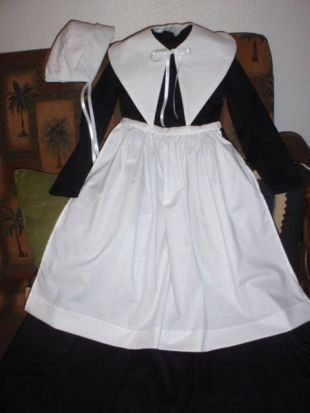 années 1770 4 pc Colonial début américain Pioneer Costume de pèlerin pour ados adultes robe tablier collier coiffe